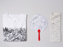 Marketing collatorals for Archifest 2016 include T-shirts, fans and brochures.